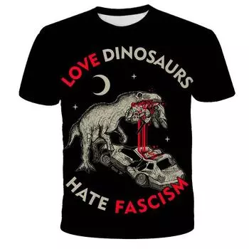 Футболка с принтом, летняя детская футболка с динозавром, детская одежда с короткими рукавами, детский топ с парком Юрского периода 160