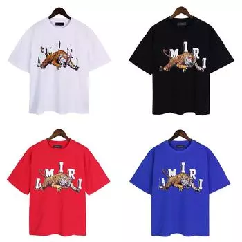 Футболка с принтом mir Tiger, модный бренд, свободный топ, круглый вырез, короткий рукав M