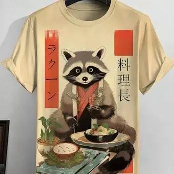 Футболка с принтом мультяшного кота для мужчин, футболка в стиле аниме, топы для активного отдыха в стиле хип-хоп, повседневная свободная футболка с коротким рукавом, мужская одежда L