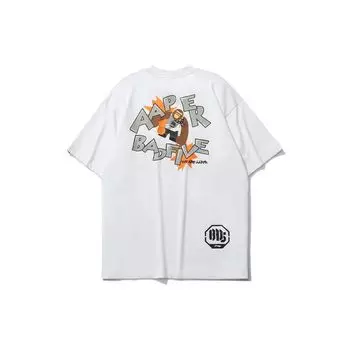Футболка с принтом обезьяны в стиле Badfive от Li Ning X Aape Collaboration, мужские топы белого цвета AHSR747-2 M