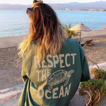 Футболка с принтом «Океанская зеленая черепаха», мужская и женская, повседневная, модная, дышащая, с коротким рукавом, уличная одежда S белый