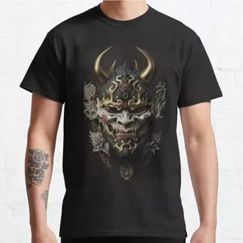 Футболка с принтом Onimusha размера плюс S-3XL, мужские топы, модная одежда, футболки S чёрный