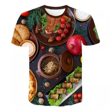 Футболка с принтом пива, конфет и фруктов, футболка большого размера с короткими рукавами для мальчиков и девочек, детские футболки, забавные футболки, топы, детская одежда, Streetwe 160