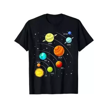 Футболка с принтом Planet Series, цифровая 3D-печать, летний детский топ с круглым вырезом и короткими рукавами 110
