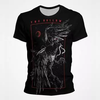 Футболка с принтом «Punk Crow» 3D, футболка «Dark Mighty Raven», мужская повседневная уличная одежда, женские футболки, повседневные топы с птицами и графикой больших размеров S