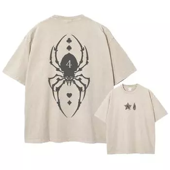 Футболка с принтом японского аниме Hunter X Hunter, мужская, стираная, хип-хоп, уличная, летняя, Harajuku, хлопковая, кислотная, унисекс S