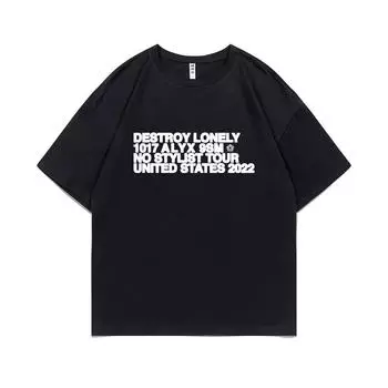 Футболка с принтом рэпера Destroy Lonely Alyx мужская большого размера Cotto S красный