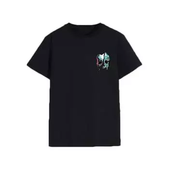 Футболка с принтом «Расплавленный череп», мужская повседневная футболка с круглым вырезом и коротким рукавом, летняя новая мода, женские топы, мужские футболки большого размера, уличная одежда S