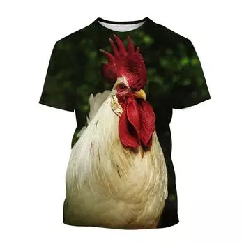 Футболка с принтом Rooster Art Trend для мужчин, повседневная одежда, модные уличные топы в стиле Харадзюку с 3d, футболки XXL
