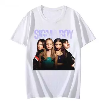 Футболка с принтом SIGMA BOY, летняя футболка с графическим принтом, повседневные майки в стиле хип-хоп, удобные хлопковые топы, мягкая футболка с коротким рукавом XS песочный