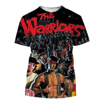 Футболка с принтом THE WARRIORS для мужчин, модная повседневная футболка с круглым вырезом и коротким рукавом, крутые футболки в стиле Харадзюку, уличная одежда, футболки с фильмами 6XL S белый
