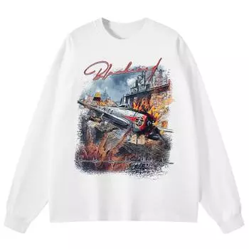 Футболка с принтом «Уличный боец», хлопковая футболка унисекс, футболки с длинными рукавами M белый