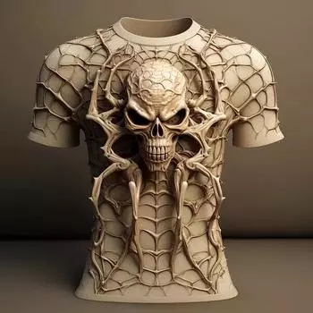 Футболка с принтом ужасного паука и черепа 3D для мужчин, модная футболка в стиле панк, повседневная уличная детская футболка, большие размеры для женщин, топы 2000 года XS
