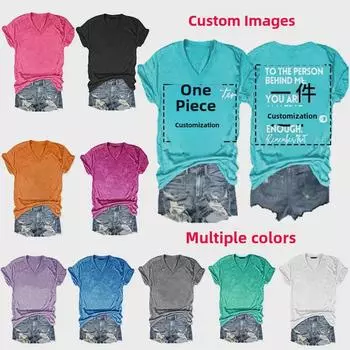 Футболка с принтом в европейском и американском стиле с V-образным вырезом, летний повседневный серый женский топ с короткими рукавами XXL