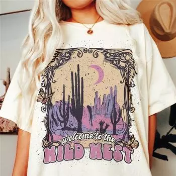 Футболка с принтом в стиле вестерн из денима, женская одежда больших размеров, чисто белая, повседневная, модная, с коротким рукавом, женская, с круглым вырезом, футболки больших размеров S