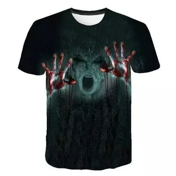 Футболка с принтом в виде большой ладони на Хэллоуин для мужчин, летняя модная футболка с коротким рукавом для женщин, уличная повседневная одежда больших размеров 5XL