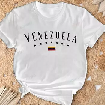 Футболка с принтом венесуэльского флага для мужчин и женщин, летняя футболка с коротким рукавом с принтом флага, унисекс, повседневная футболка с коротким рукавом S