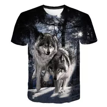 Футболка с принтом животных 3D Футболки с рисунком тигра Футболки с круглым вырезом и коротким рукавом Дышащие мужские рубашки Топы Мужская одежда больших размеров XS