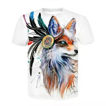 Футболка с принтом животных в виде мультфильма 3D Harajuku для мужчин и женщин, уличная одежда с коротким рукавом, круглым вырезом, повседневный удобный модный топ S