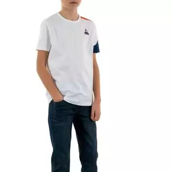 Футболка с ярким логотипом на рукавах для девочек и мальчиков Детская LE COQ SPORTIF