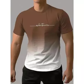 Футболка с яркими буквами и рисунком — мягкая, слегка эластичная футболка из полиэстера с круглым вырезом для мужчин — идеальная повседневная одежда для летнего отдыха на свежем воздухе S