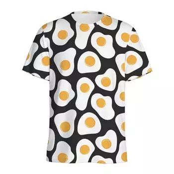Футболка с разноцветными яйцами и 3D-принтом для мужчин, женщин, детей, с рисунком жареных яиц, футболки с короткими рукавами и круглым вырезом S