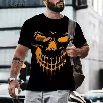 Футболка с рисунком 3D-черепов, одежда для мужчин, женщин, детей, с коротким рукавом, крутые футболки, модная повседневная летняя уличная одежда для мальчиков и детей XS