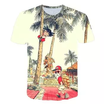 Футболка с рисунком аниме «Dragon Ball Z», топ для мальчика, летняя футболка с супер Марио для мальчика, футболка с короткими рукавами, быстросохнущая 4XL