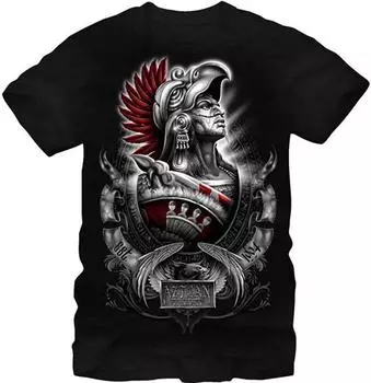 Футболка с рисунком Aztlan Cuauhtemoc, хлопковая футболка с короткими рукавами S