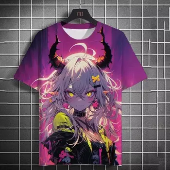 Футболка с рисунком девушки-татуировки из мультфильма, мужская, толстовка большого размера с принтом в виде 3D-принта для мужчин, футболка с коротким рукавом Bad Girl Harajuku S