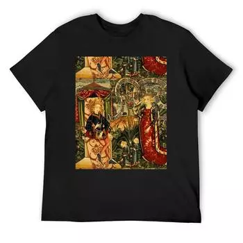 Футболка с рисунком «Две загадки царицы Савской», средневековый гобелен, простая футболка Essential, мужская мода S белый