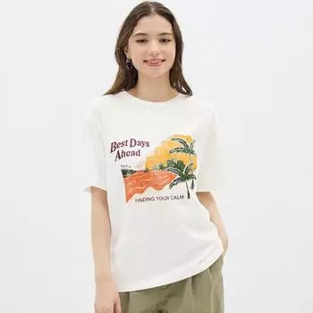 Футболка с рисунком GU by Uniqlo Sunset до половины рукава