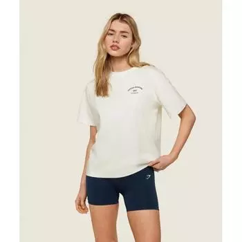 Футболка с рисунком GYMSHARK Phys Ed, мягкая белая B1C7E WCMY