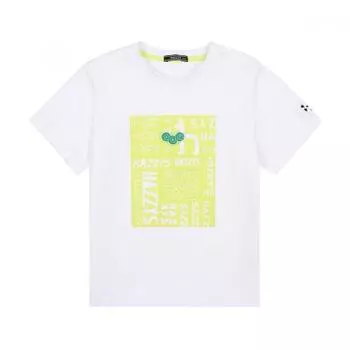 Футболка с рисунком «Hedges Kids» с надписью «Ivory hum23Tr07m Iv» 120