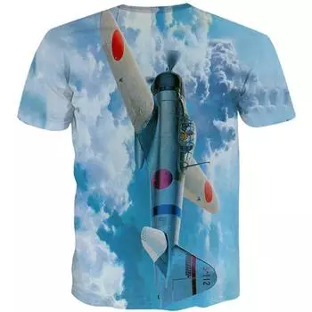 Футболка с рисунком истребителя для мужчин, топы с 3D принтом, женская одежда, летняя повседневная футболка, забавная XS