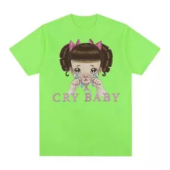 Футболка с рисунком Melanie Martinez Cry Baby, мужская и женская милая модная футболка в стиле ретро в стиле Харадзюку, футболка большого размера из 100% хлопка S чёрный