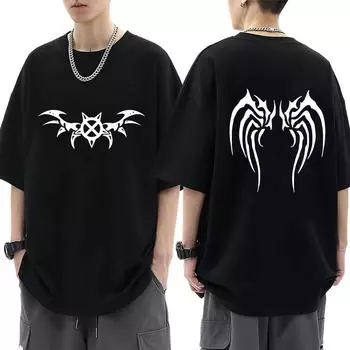 Футболка с рисунком рэпера Кена Карсона X Wing для мужчин и женщин в стиле харадзюку, панк, хип-хоп, готика, повседневные футболки свободного покроя с круглым вырезом S