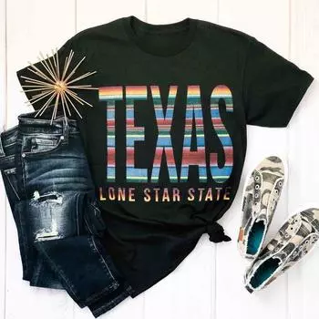 Футболка с рисунком Serape Texas Lone Star State
