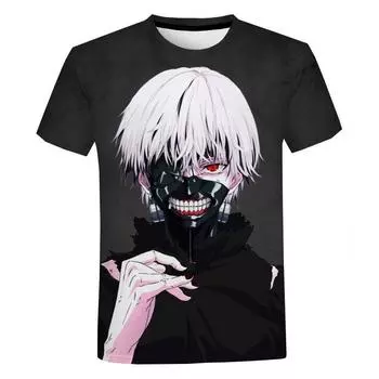 Футболка с рисунком Tokyo Ghoul для мужчин и женщин, летняя новая футболка для отдыха, модная уличная футболка в стиле Харадзюку, футболки XXXL