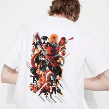 Футболка с рисунком UNIQLO JAPAN Marvel Art Collection от Mondo UT (Короткий рукав, стандартная посадка)