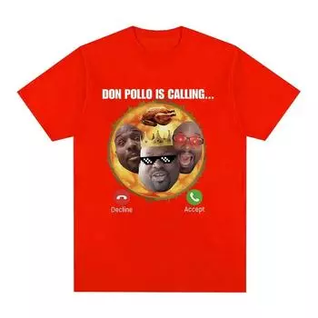 Футболка с рисунком забавного мема Don Pollo Ohio King Top Clothing Футболка женская ретро мода повседневная футболка большого размера S