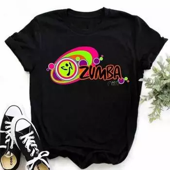 Футболка с рисунком Zumba, женская одежда, футболки с буквенным принтом для фитнеса и танцев, летняя рубашка, спортивная гимнастика, женская модная футболка, топы XXXL