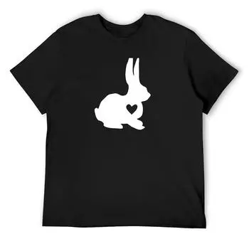 Футболка с силуэтом кролика Heart Of Gold, великолепные футболки, графические аниме-фигурки, мужские футболки, графическая футболка S белый