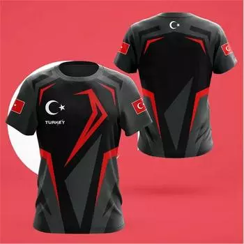 Футболка с турецким флагом, мужская футболка, армейский камуфляжный принт, летняя толстовка с круглым вырезом, свободный джерси, модная одежда с коротким рукавом, топы XS