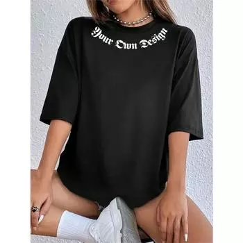Футболка с вашим собственным дизайном, женская, модная, повседневная, уличная, хип-хоп, с коротким рукавом, летняя, свободная, удобная одежда, новая S