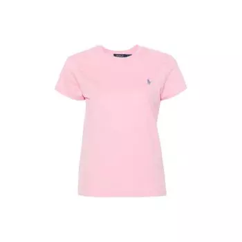 Футболка с вышитым логотипом Polo Ralph Lauren, круглым вырезом, коротким рукавом, женская, розовая 211898698-019 XS