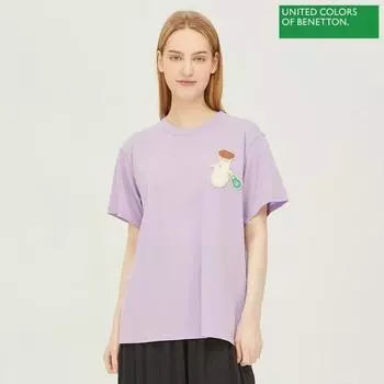 Футболка с вышитыми нашивками BeneTTon BeneTTon TukaTa baTS57331 Vo violet/42