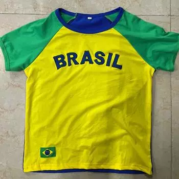 Футболка с вышивкой Y2K High Street с короткими рукавами и буквенным узором S жёлтый