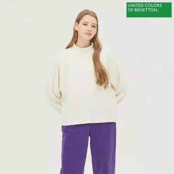 Футболка с высоким воротом и клиновидными рукавами BeneTTon baTS10211 IV Ivory/OS