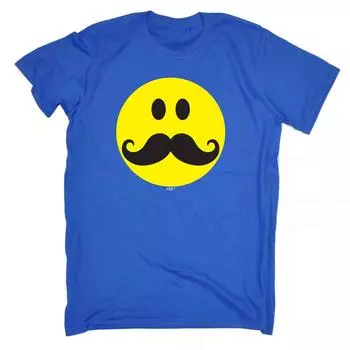 Футболка с забавной улыбкой и усами L